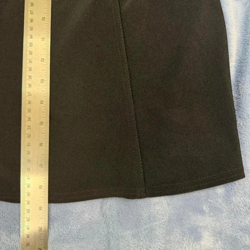 Vintage Stella black mini skirt with gold‎ buckles Size M
